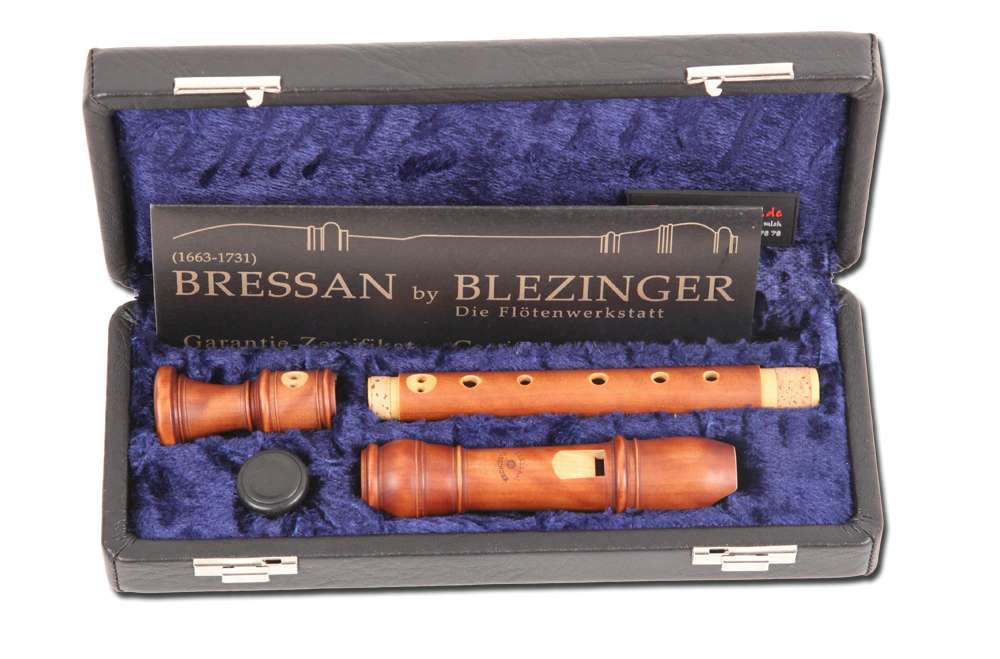 "Bressan by Blezinger", Sopran in c´´, barock Doppelloch, 442 Hz, brasilianischer Buchsbaum gebeizt