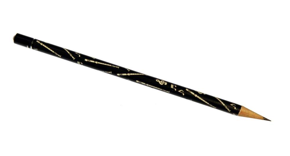 Bleistift Blockflöte schwarz mit Swarovski Stein