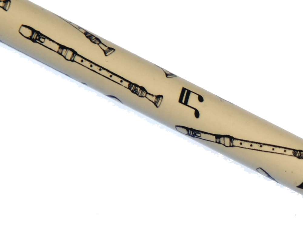 Bleistift Blockflöte weiß mit Swarovski Stein