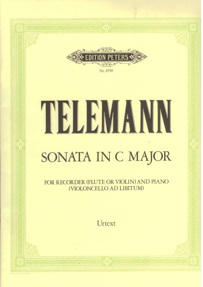 Telemann- Sonate in C-Dur, für Blockflöte (Flöte, Violine) und Basso continuo