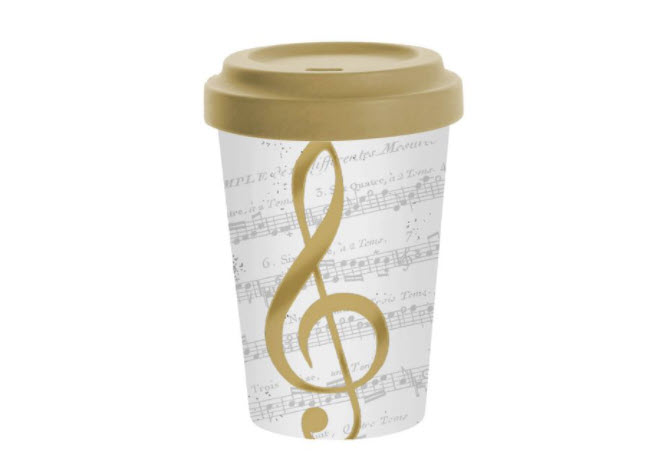 Coffee to go Becher "I love music", Gold